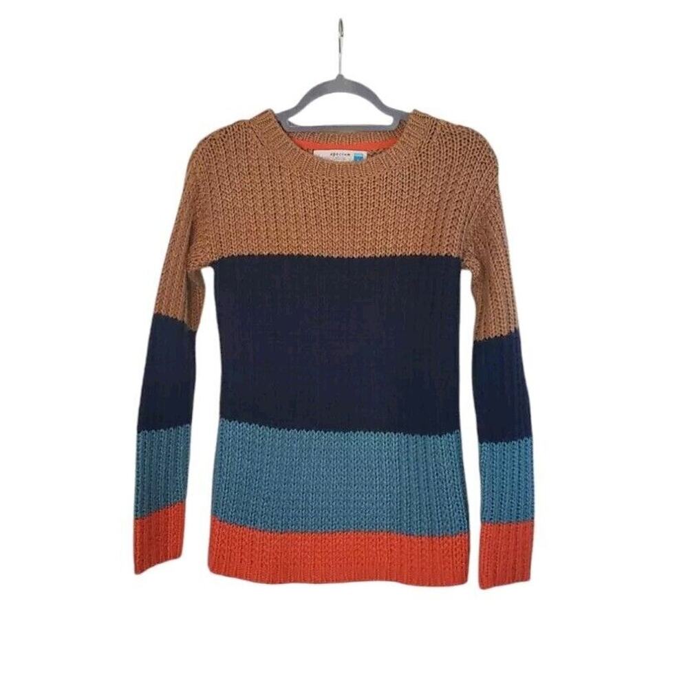 Sparrow Anthropologie Colorblock Chunky Knit Wool Blend Sweater, Size Small